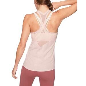 Athleta Mesh V Back Chi Athletic Tank in Ballerina Gown Pale Pink Size Small